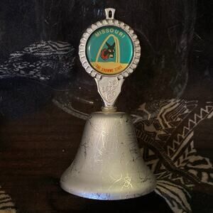 Vintage MISSOURI MULE The Show Me State Souvenir Silver Bell Made in Japan RARE